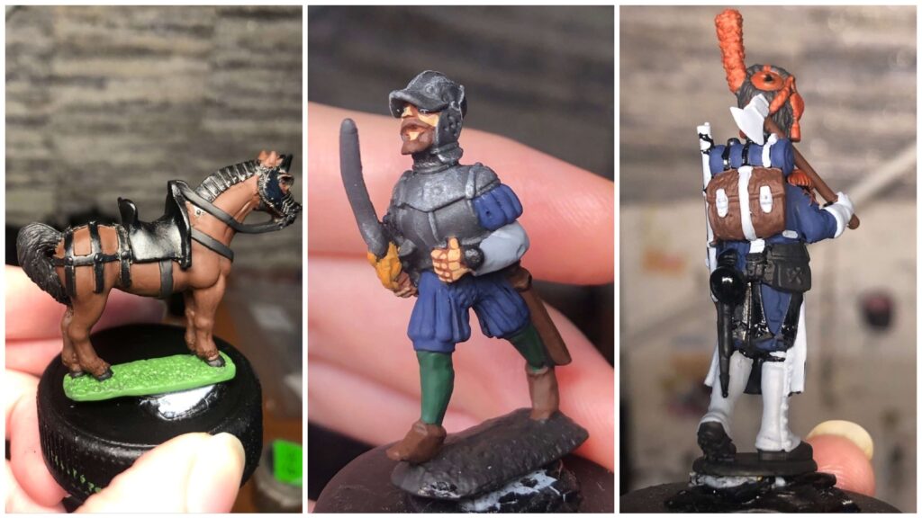 Wargaming painting basecoating process for historical miniatures