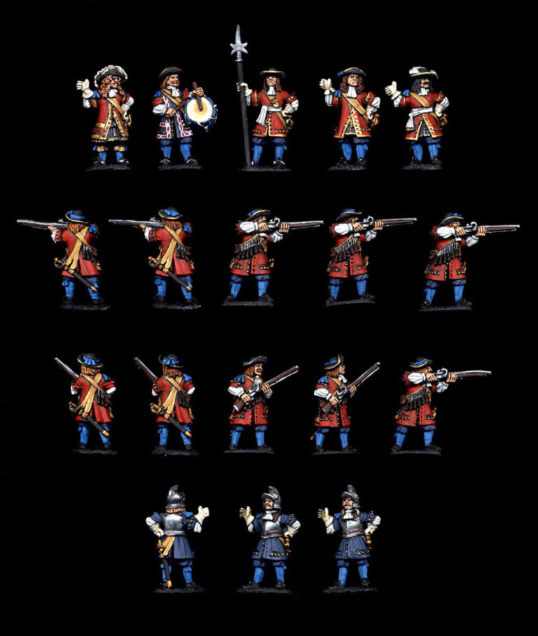 28mm historical miniatures of the French Gardes Suisses infantry regiment painted in high collectors quality for Lace Wars wargaming.