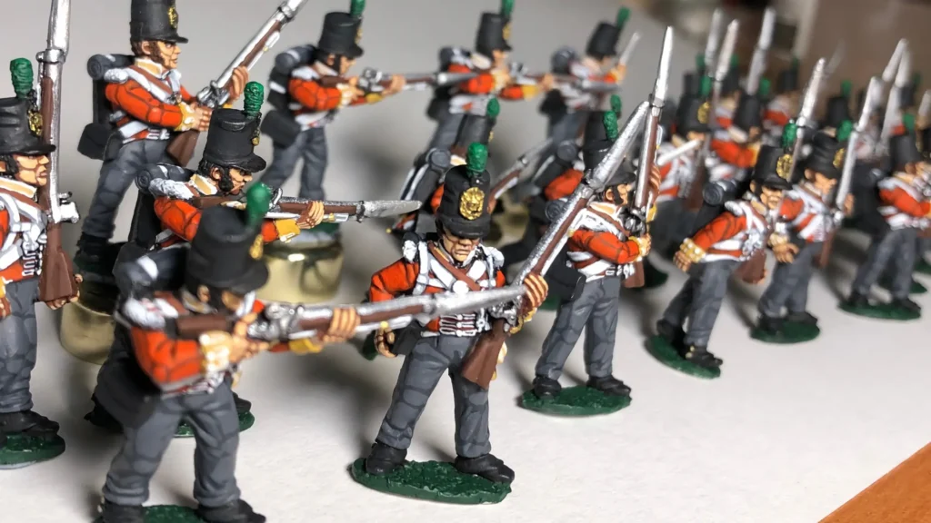 Painted historical miniatures showing clear separation and lining between uniforms, equipment, and facial features.