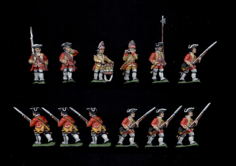 Collector's quality painted 15mm British foot regiment miniatures including command group and infantry with muskets